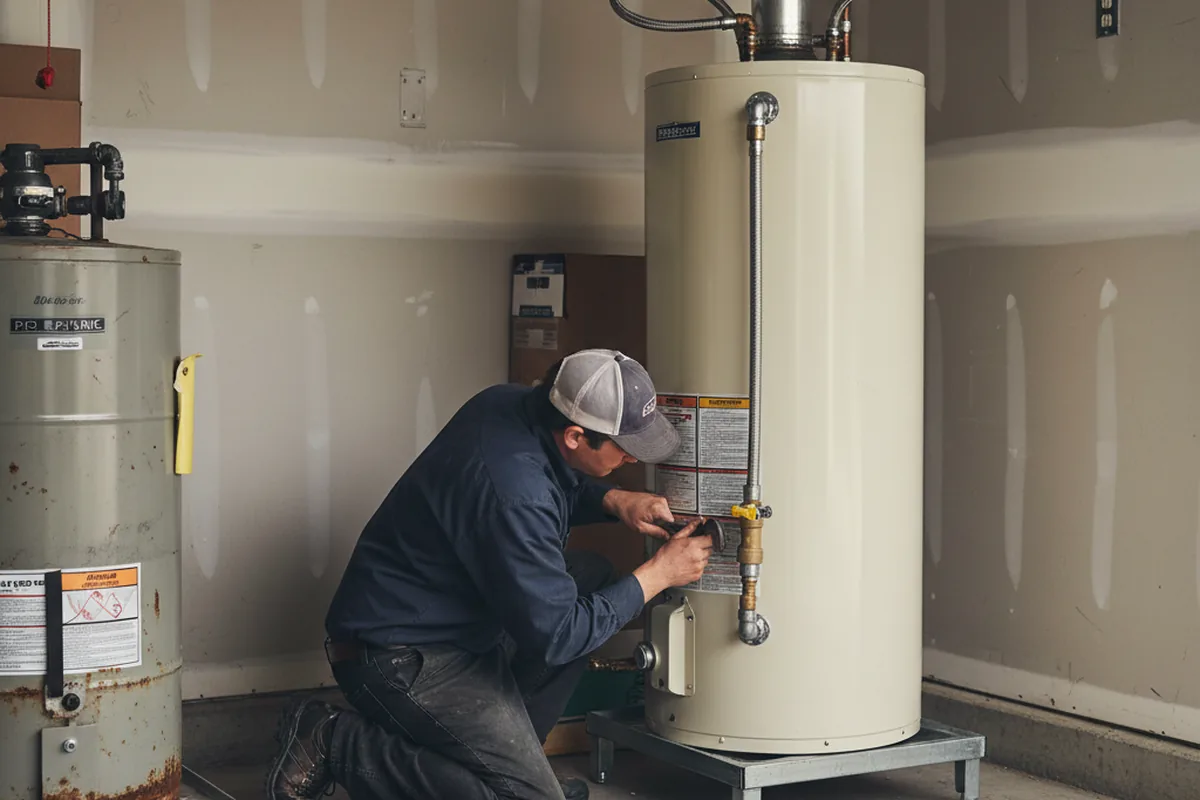 Water heater and shutoff valve replacement in New Hudson