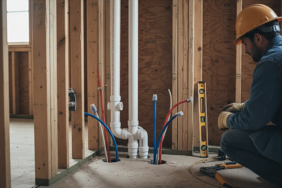 Drain and supply rough-in during Drain Cleaning in New Hudson